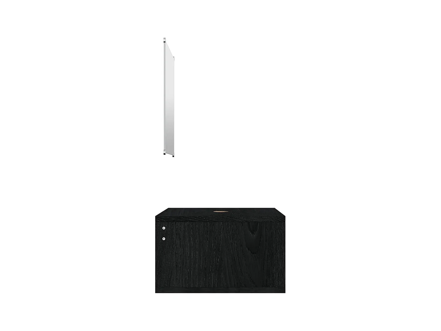 2-delige badkamermeubelset zwart bewerkt hout