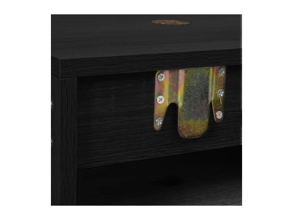 2-delige badkamermeubelset zwart bewerkt hout