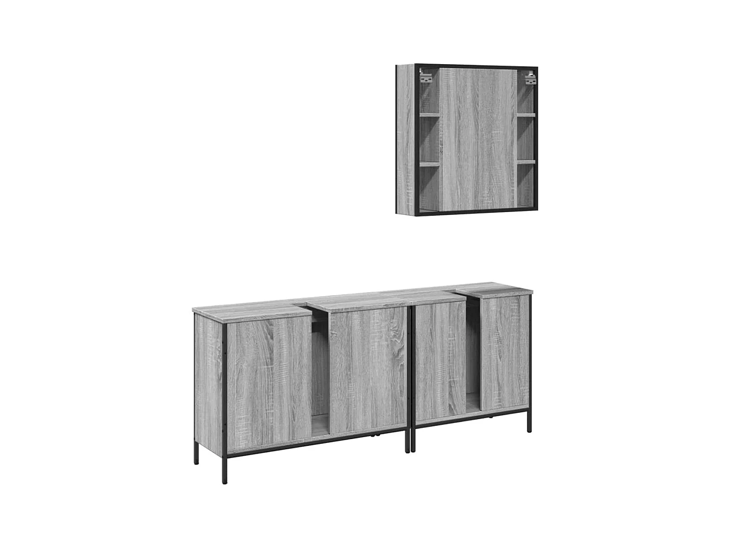 Sonoma Gray 3-delige badkamerkastset