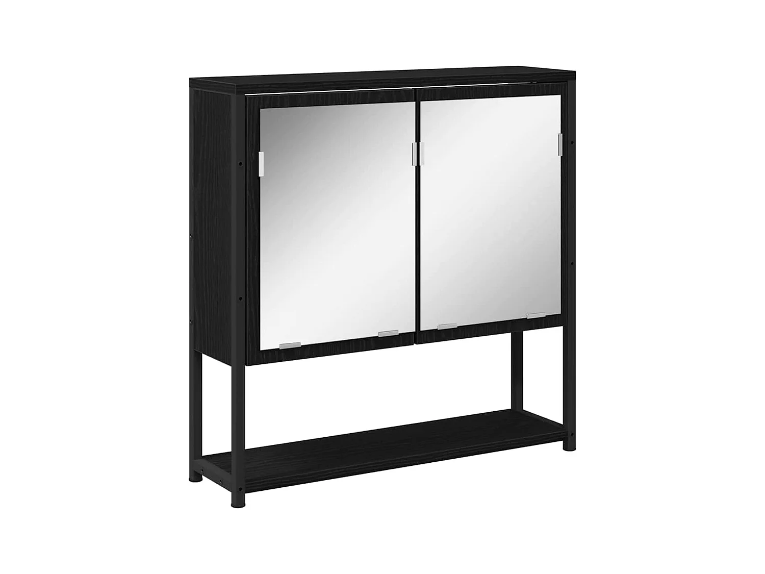 Ensemble de mobilier de salle de bain avec stockage 2 pcs Noir