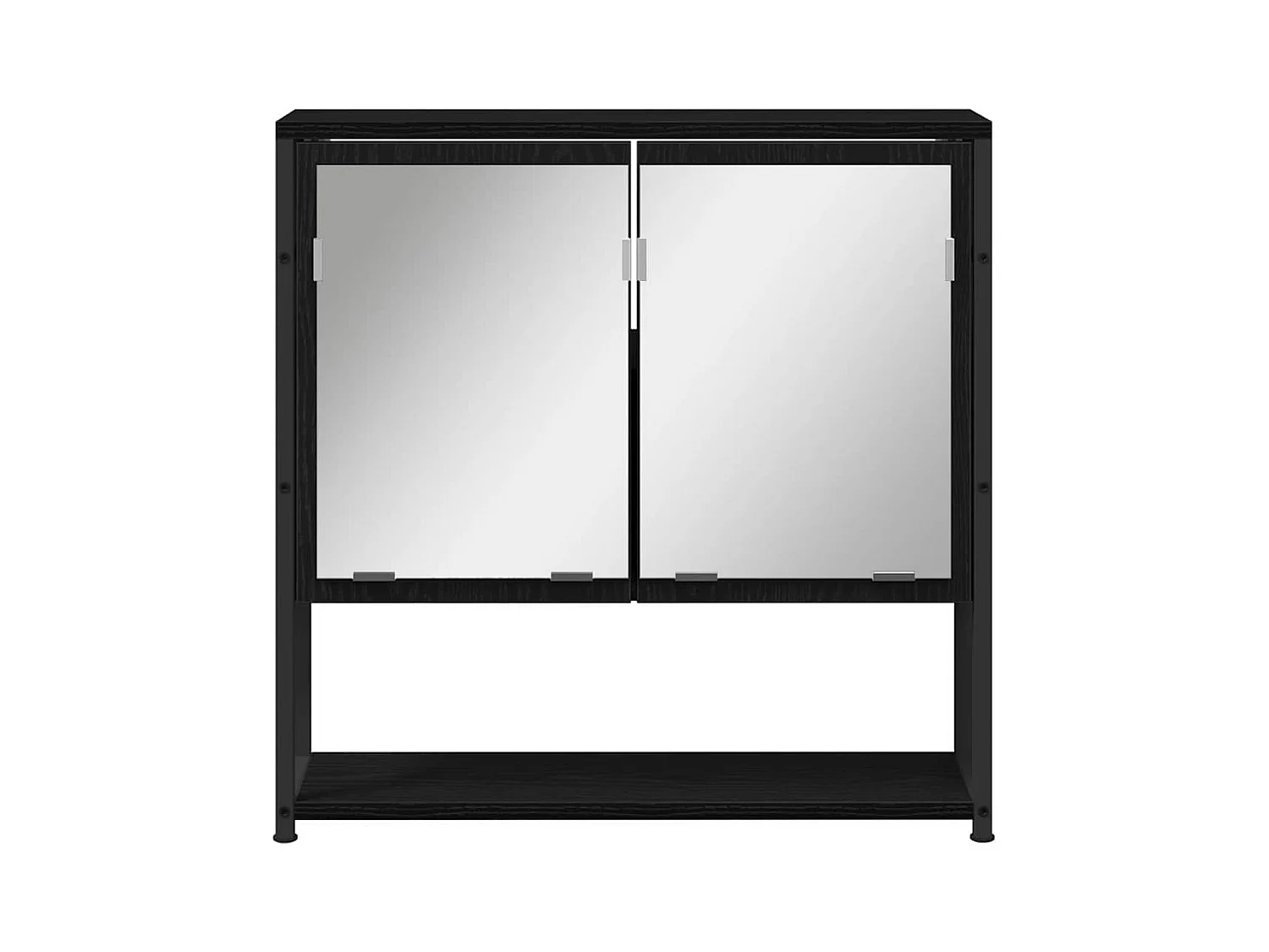 Ensemble de mobilier de salle de bain avec stockage 2 pcs Noir