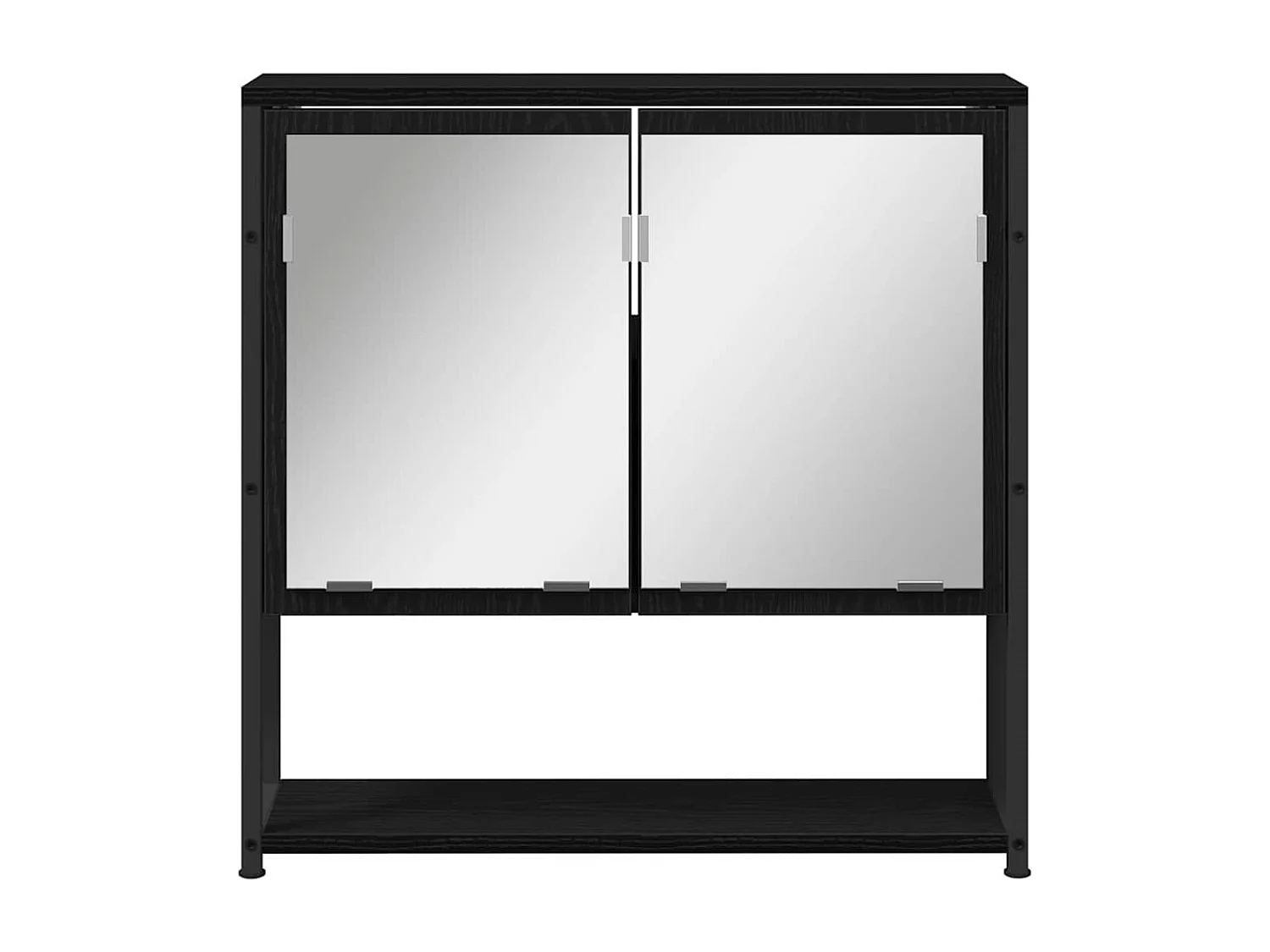 Ensemble de mobilier de salle de bain avec stockage 2 pcs Noir