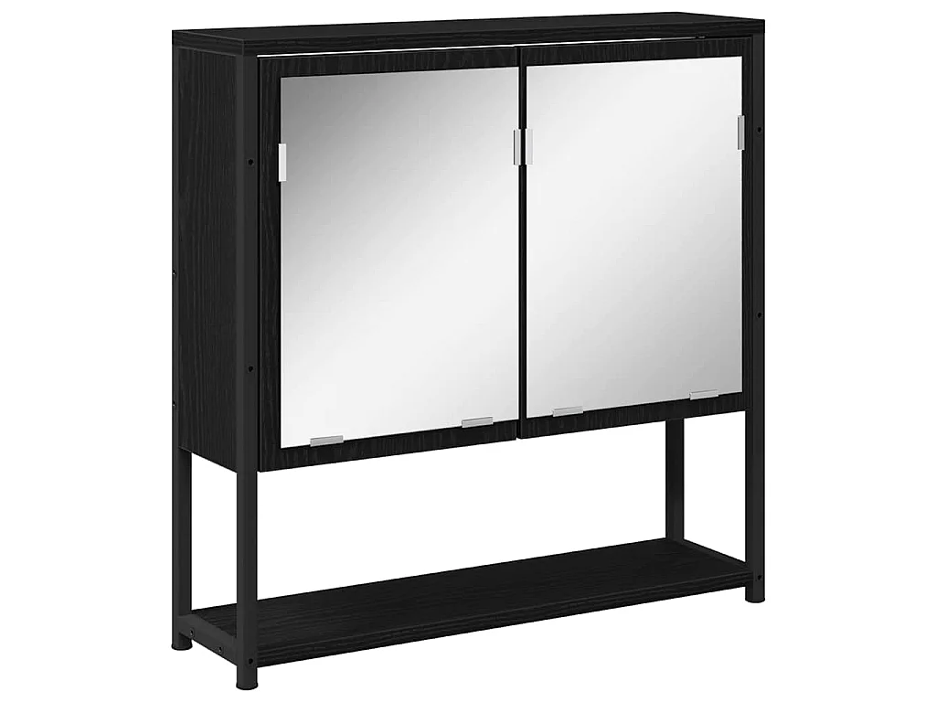 Conjunto de muebles de baño con almacenaje 2 piezas negro