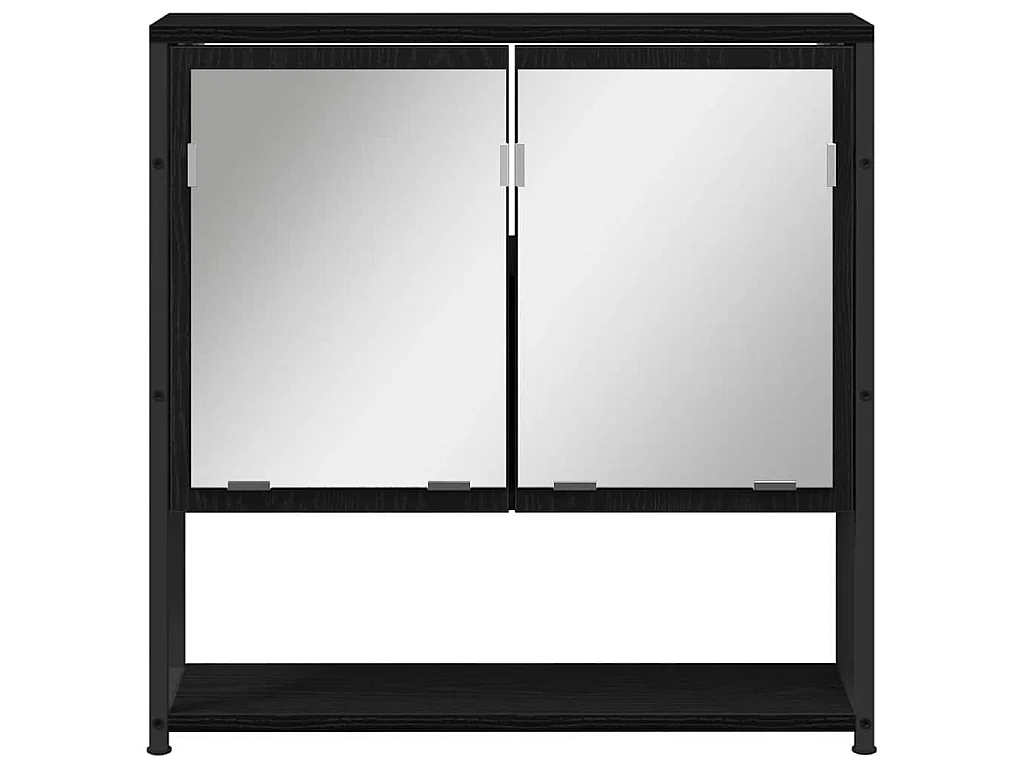 Conjunto de muebles de baño con almacenaje 2 piezas negro