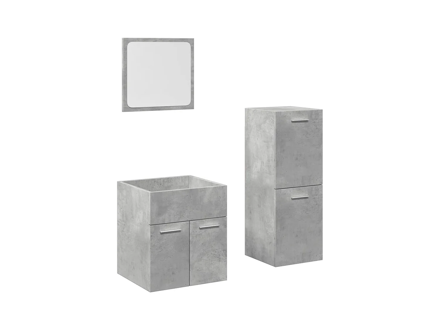 Set di mobili da bagno 3 pezzi grigio cemento