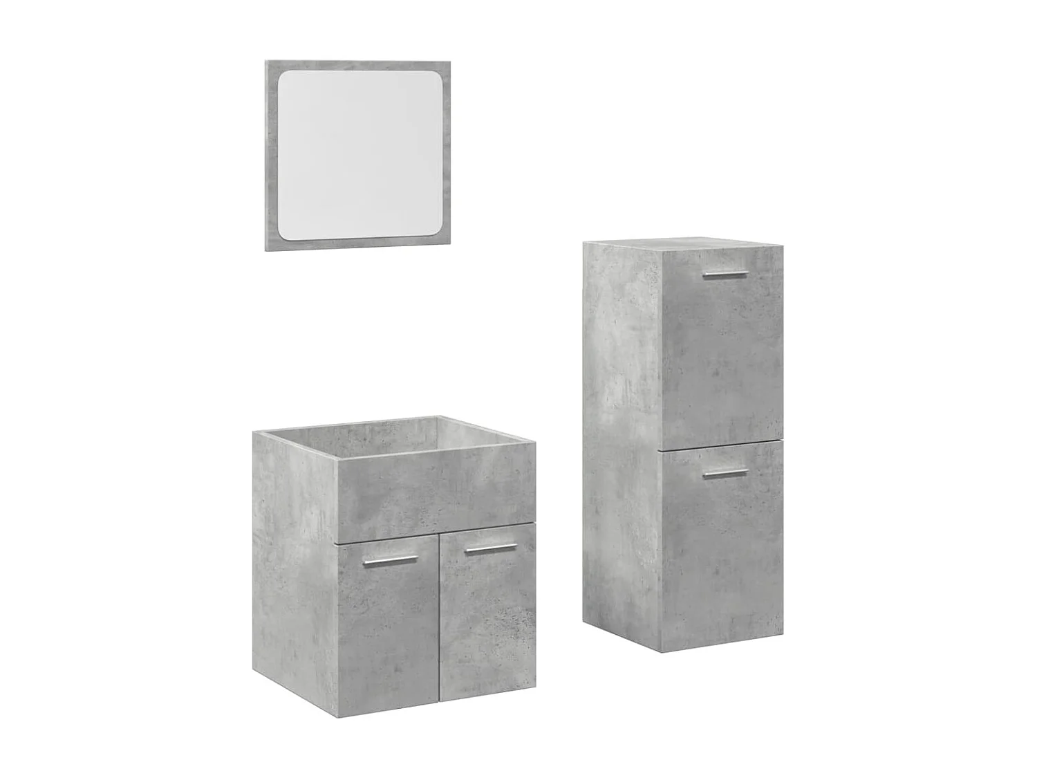 Ensemble de meubles de salle de bain 3 pcs gris béton