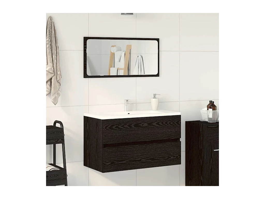 Ensemble de meubles de salle de bain 2 pcs Chêne noir