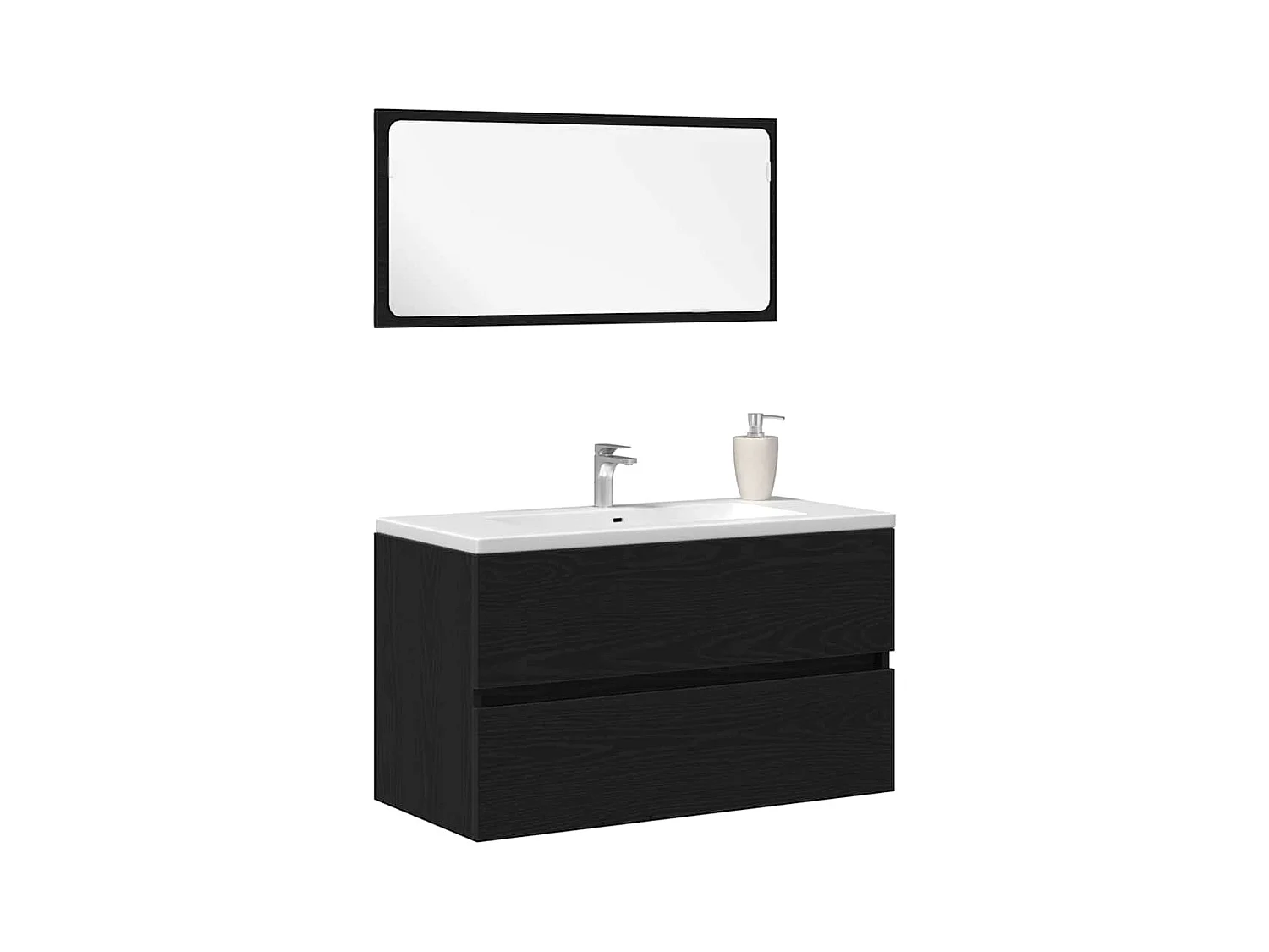 Ensemble de meubles de salle de bain 2 pcs Chêne noir