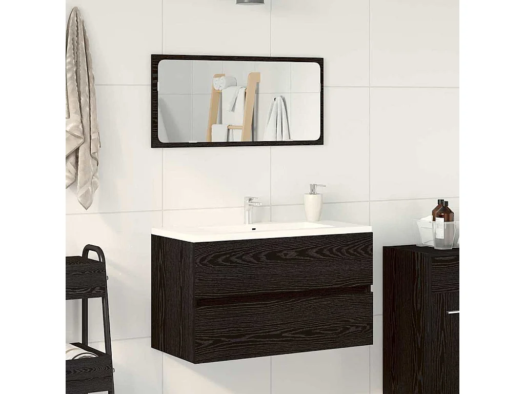 Ensemble de meubles de salle de bain 2 pcs Chêne noir