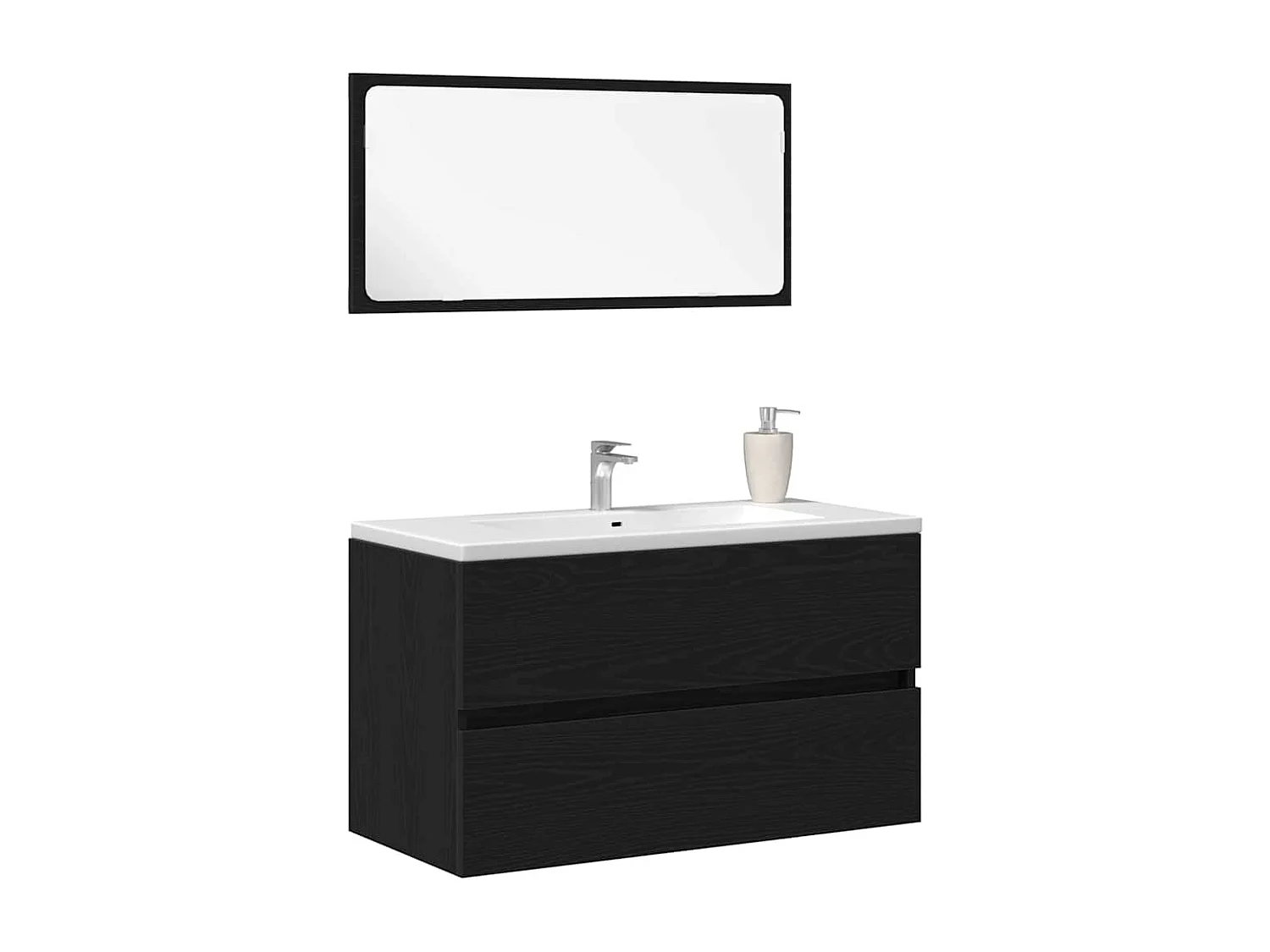Ensemble de meubles de salle de bain 2 pcs Chêne noir