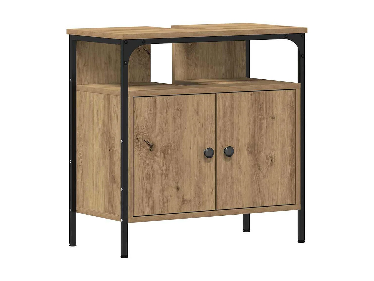 Ensemble de mobilier de salle de bain avec porte 2 pcs Marron