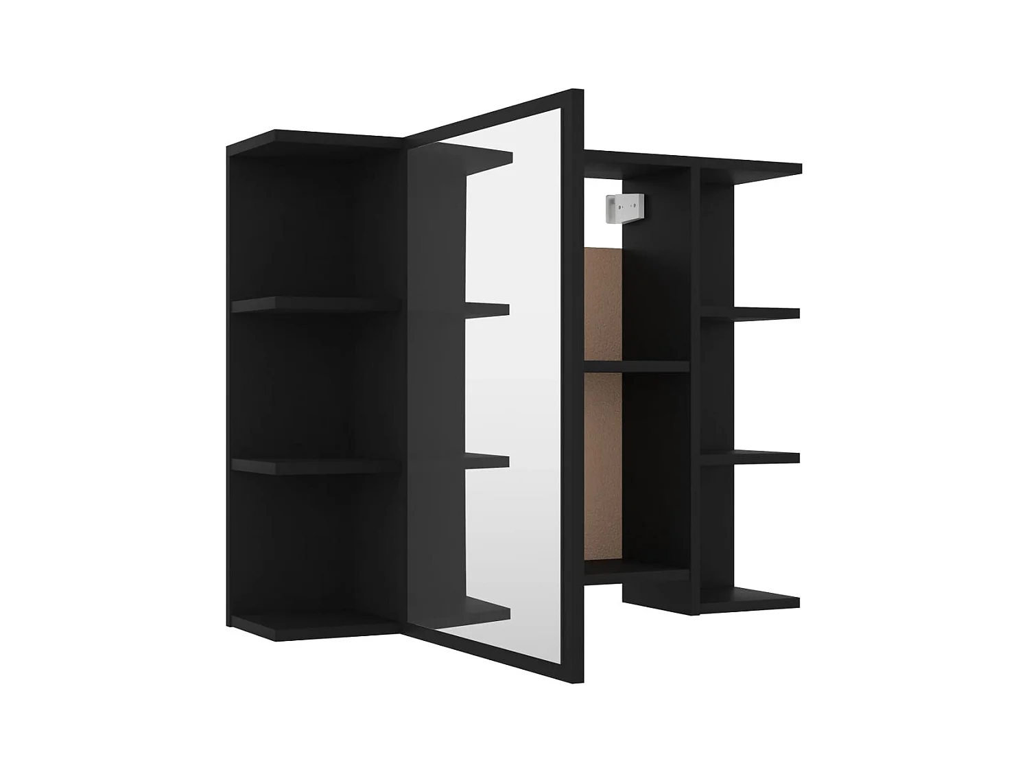 3-teiliges Badmöbel-Set Black Chipboard