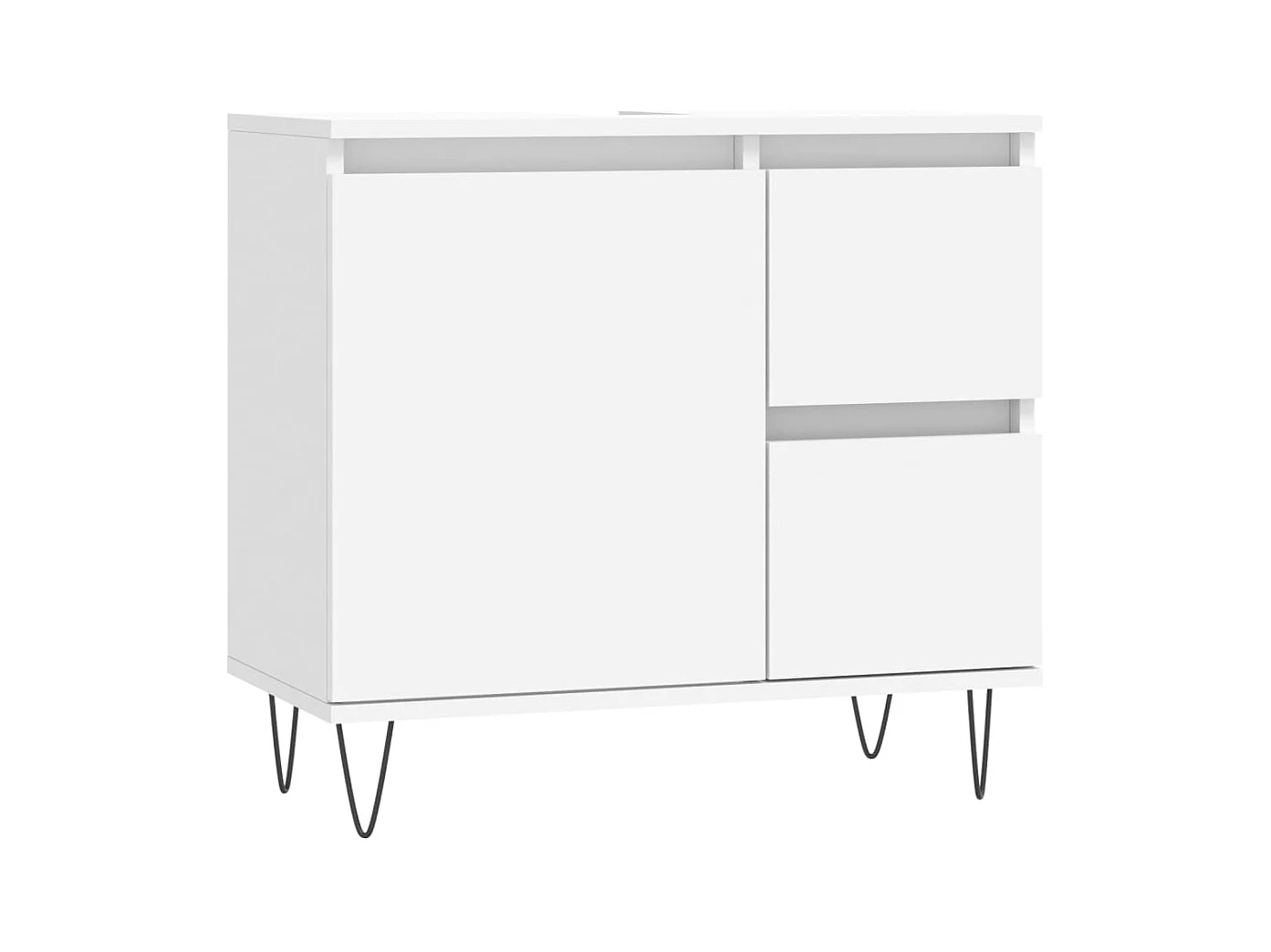 Ensemble de meubles salle de bain 3 pcs blanc bois d'ingénierie