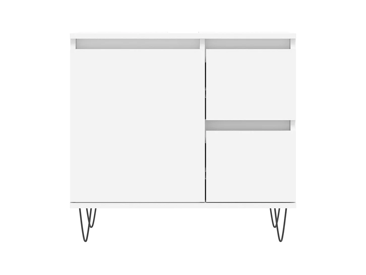 Ensemble de meubles salle de bain 3 pcs blanc bois d'ingénierie