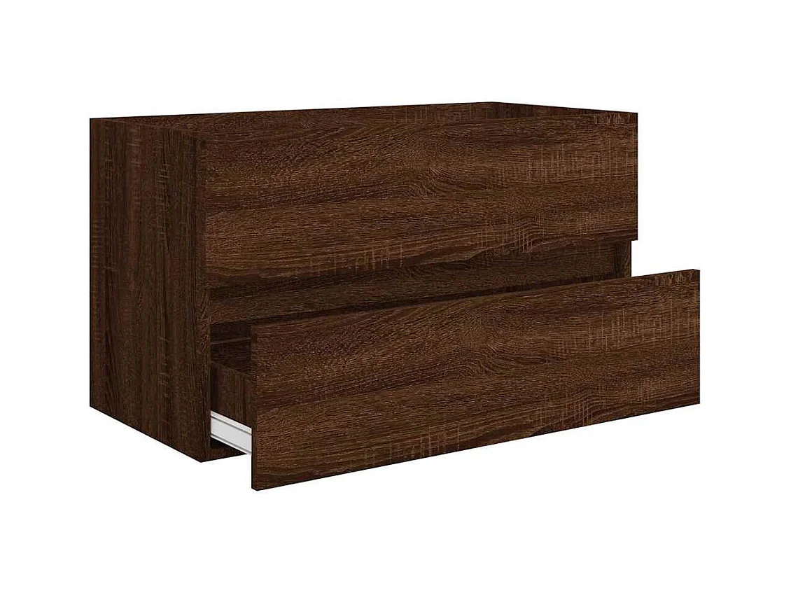 Ensemble de meubles de salle de bain 2 pcs Chêne marron