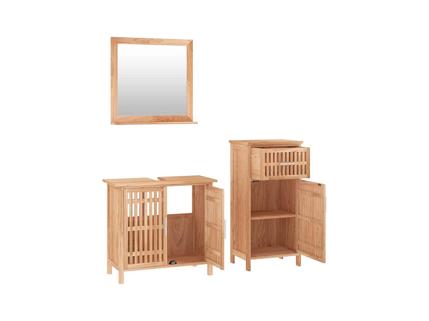 Ensemble de meubles de salle de bain 3 pcs Bois massif de noyer