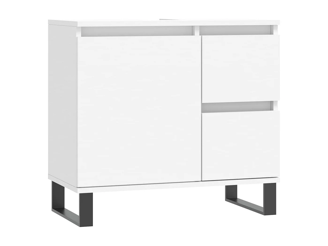 Conjunto de muebles de baño de 3 piezas de madera de ingeniería blanca