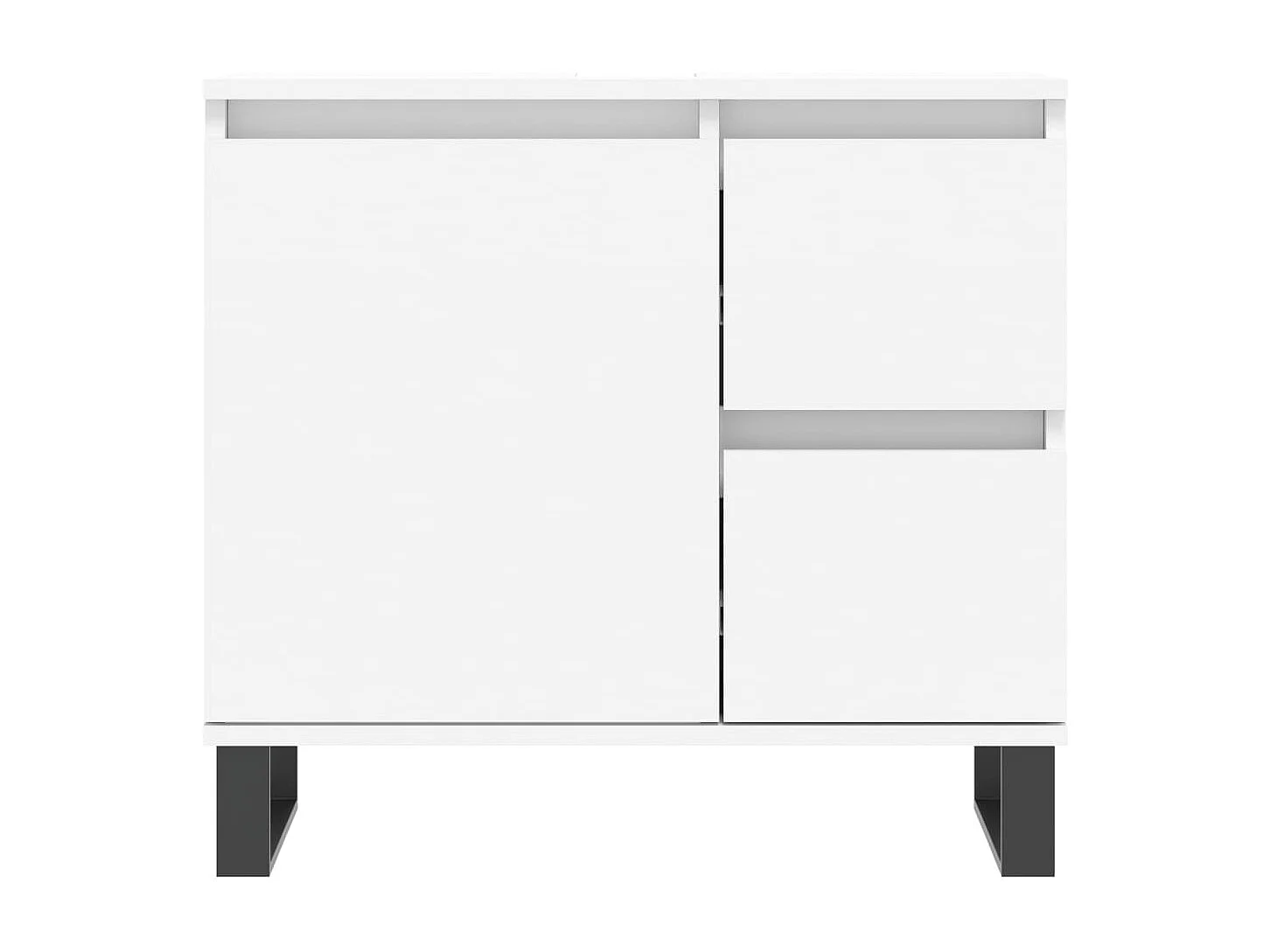 Conjunto de muebles de baño de 3 piezas de madera de ingeniería blanca