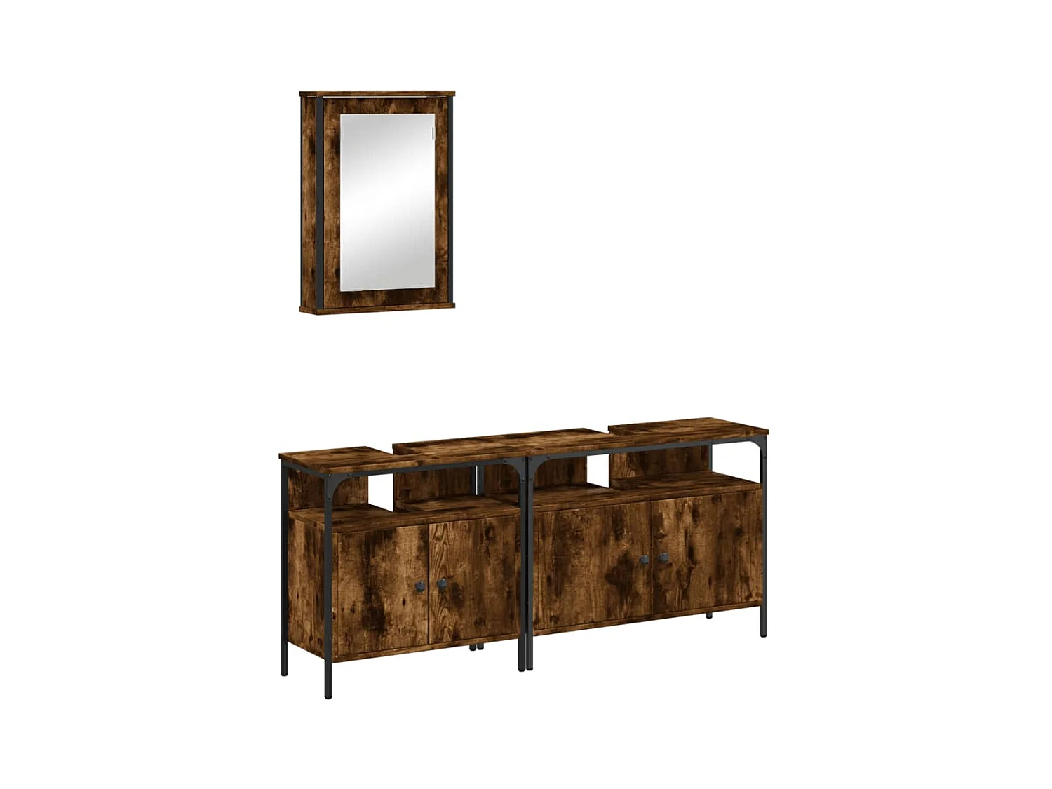 Ensemble de meubles de salle de bain 3 pcs Chêne fumé