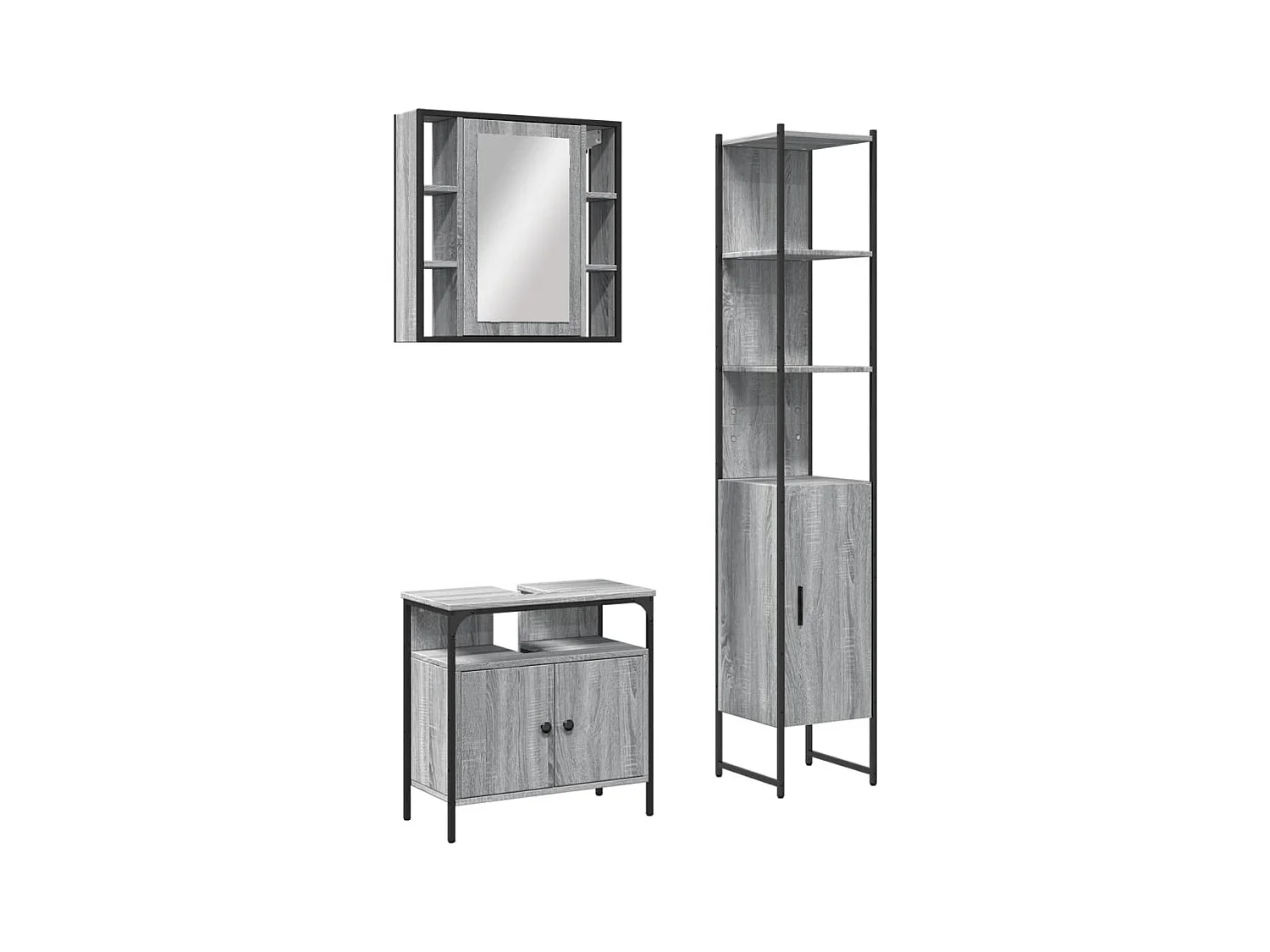 Set di mobili da bagno Sonoma Gray da 3 pezzi