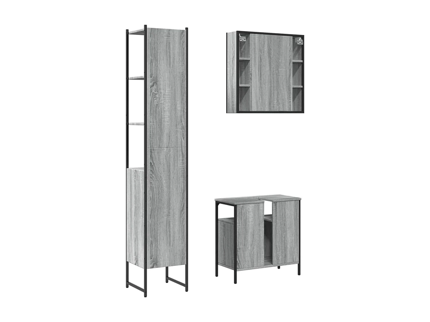 Set di mobili da bagno Sonoma Gray da 3 pezzi