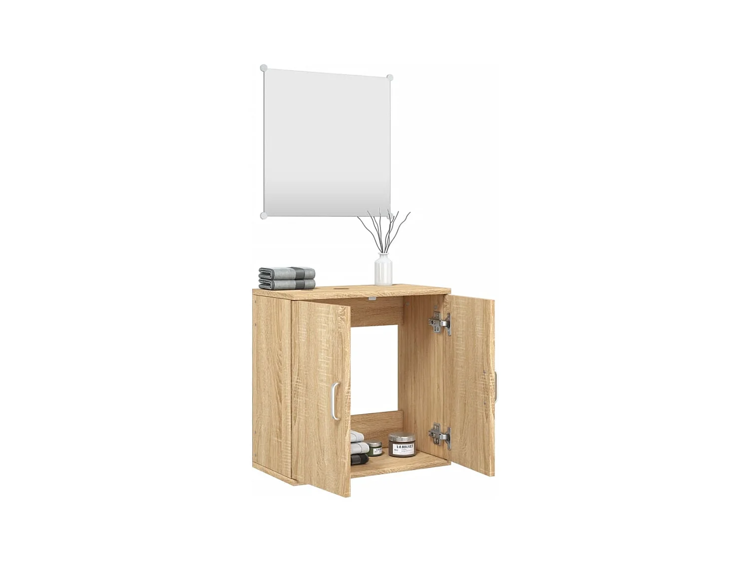 Ensemble de meubles salle de bain 2 pcs chêne bois d'ingénierie