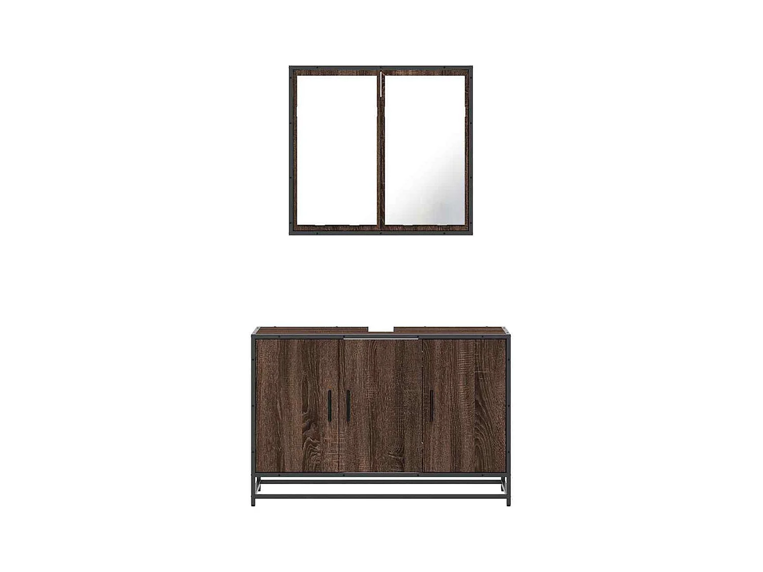 Ensemble de meubles de salle de bain 2 pcs Chêne marron