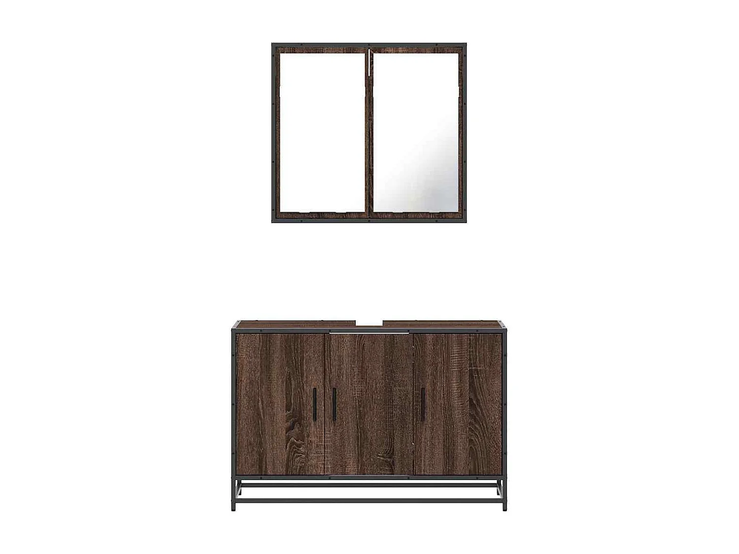 Ensemble de meubles de salle de bain 2 pcs Chêne marron
