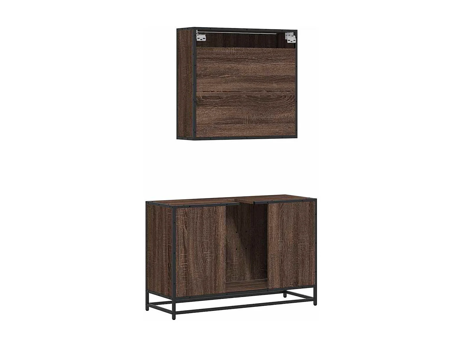 Ensemble de meubles de salle de bain 2 pcs Chêne marron