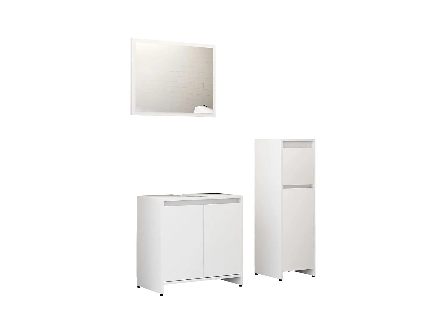 Ensemble de meubles de bain 3 pcs Blanc Bois d'ingénierie