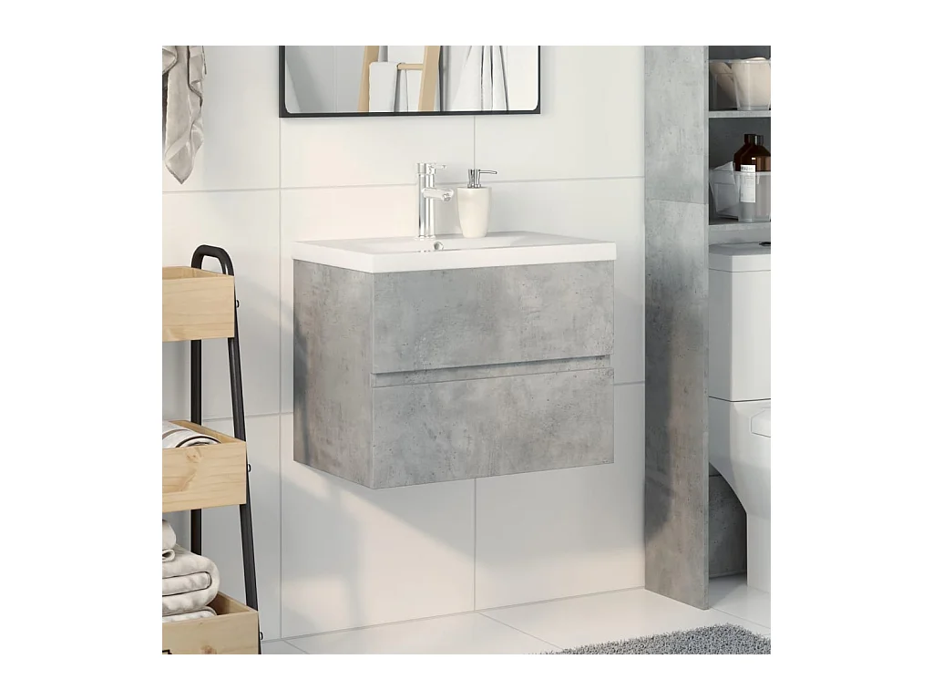 2-delige badkamermeubelset betongrijs