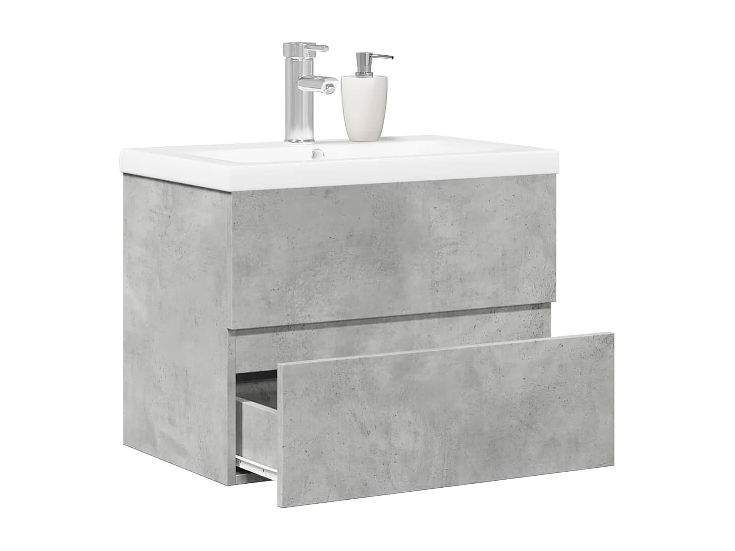 Set di mobili da bagno 2 pezzi grigio cemento