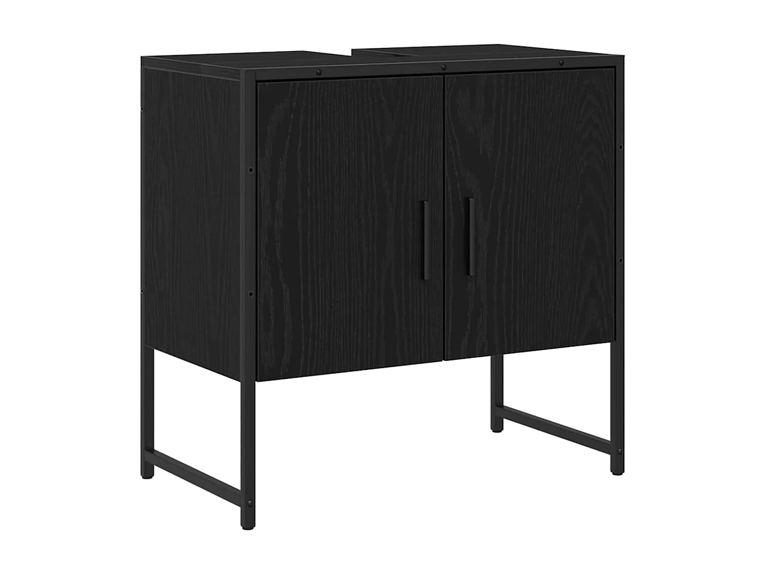 Ensemble de meubles de salle de bain 2 pièces en bois d'ingénierie chêne noir