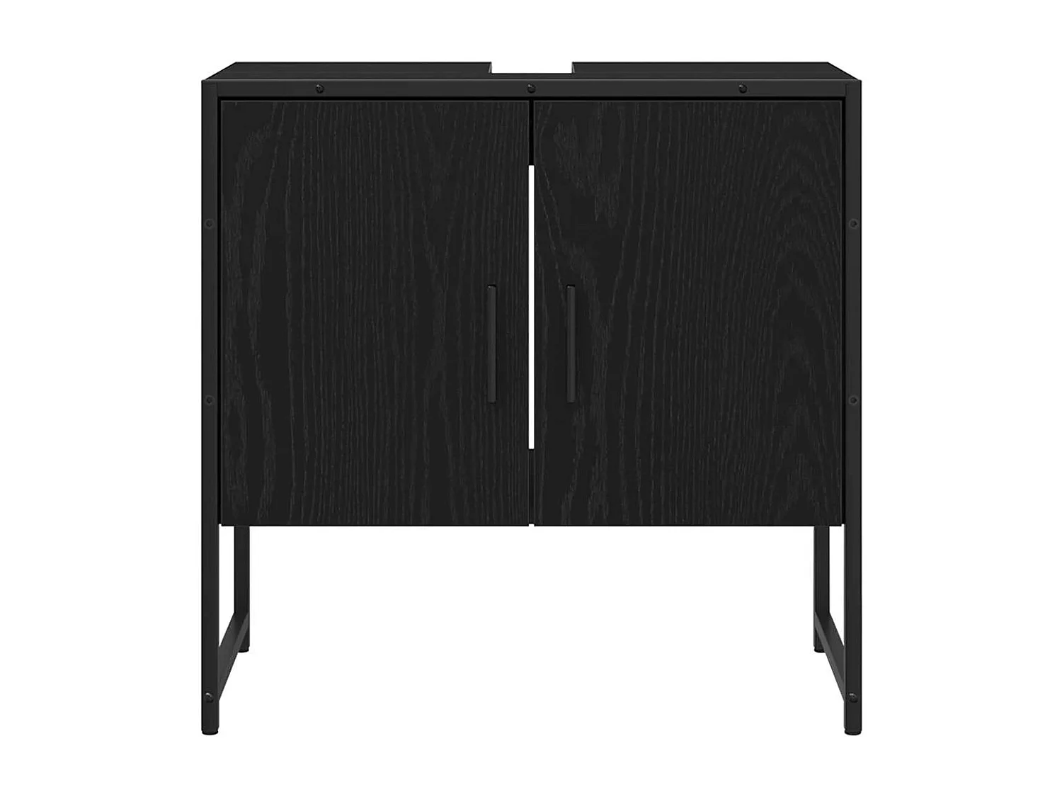 Ensemble de meubles de salle de bain 2 pièces en bois d'ingénierie chêne noir