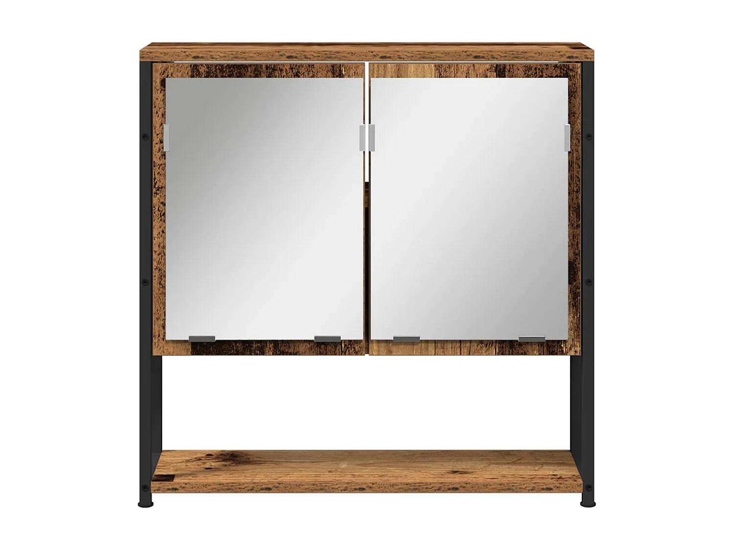 Conjunto de muebles de baño con puerta 2 piezas Marrón