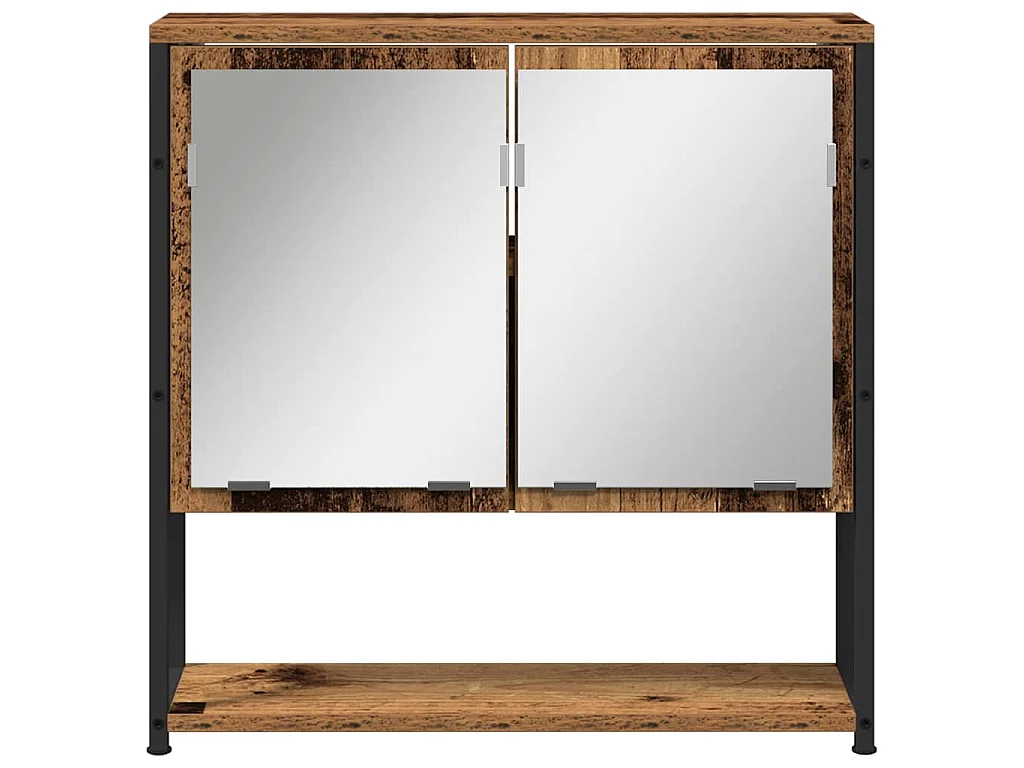 Ensemble de mobilier de salle de bain avec porte 2 pcs Marron