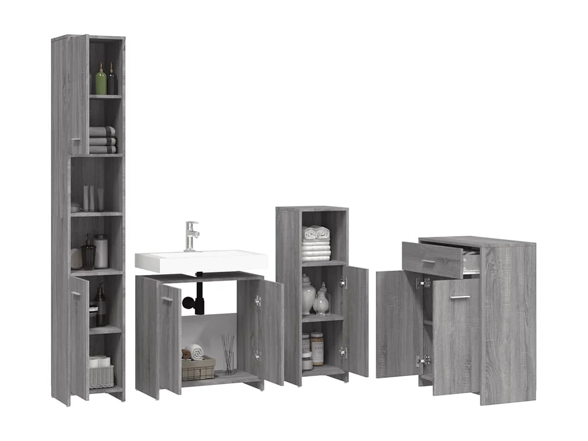 Juego de muebles de baño de 4 piezas Sonoma Grey