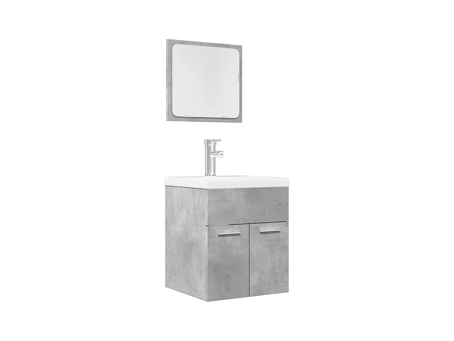 Set di mobili da bagno 2 pezzi grigio cemento