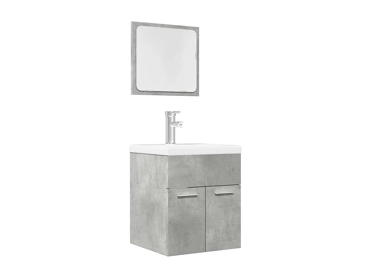 Set di mobili da bagno 2 pezzi grigio cemento