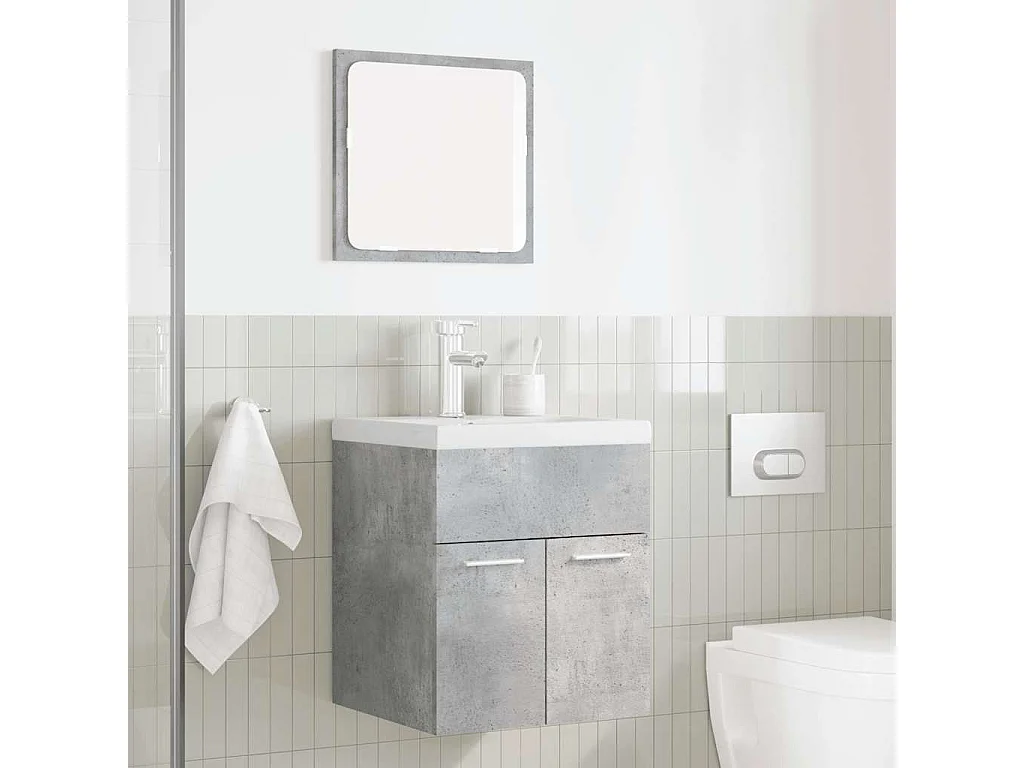 Set di mobili da bagno 2 pezzi grigio cemento