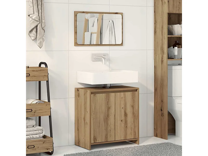 Ensemble de meubles salle de bain 2 pcs bois d'ingénierie