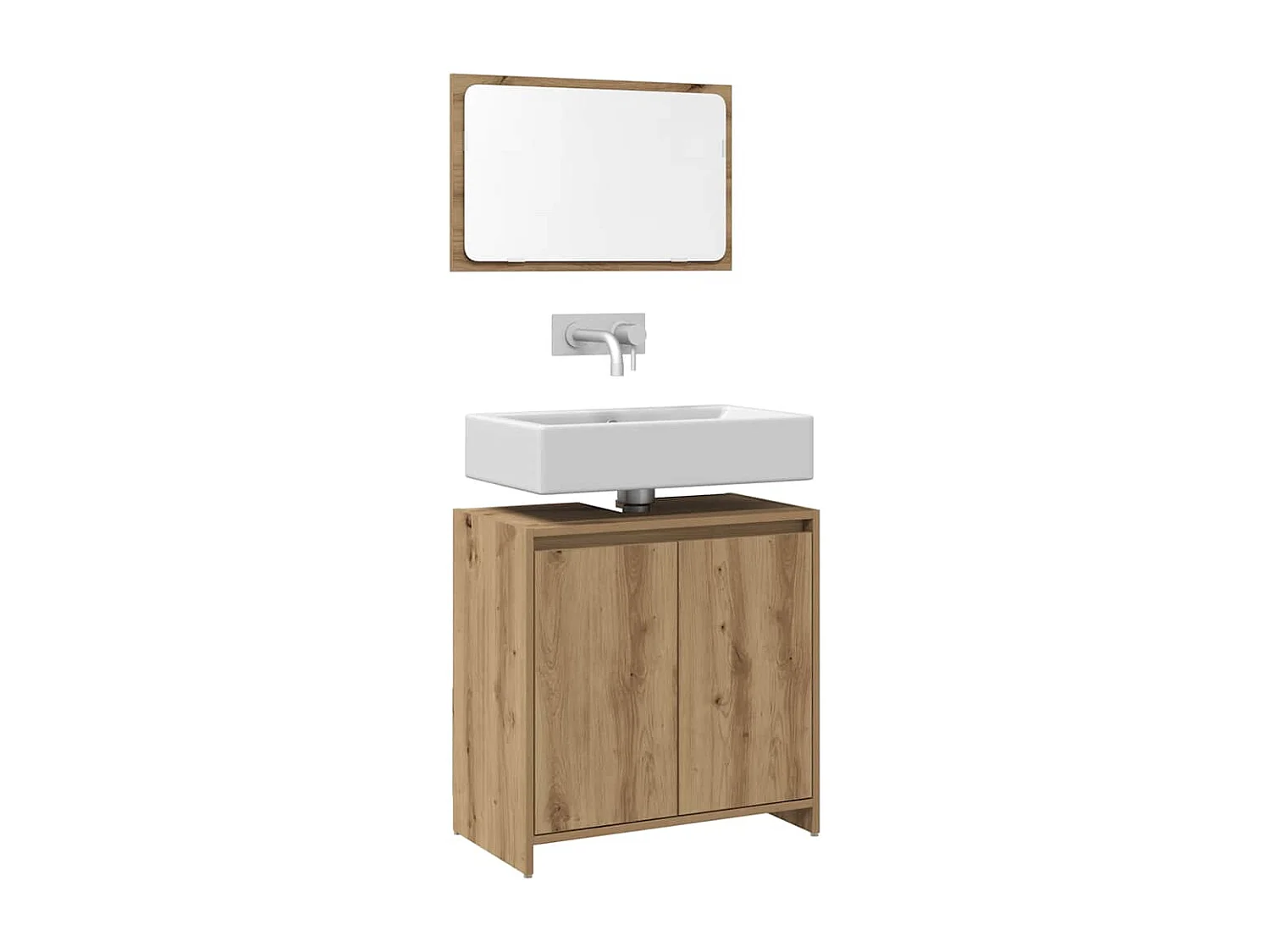 Ensemble de meubles salle de bain 2 pcs bois d'ingénierie
