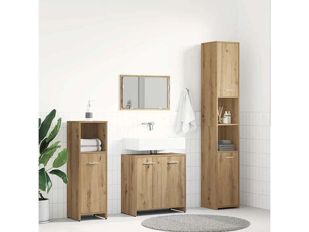 Ensemble de meubles salle de bain 4 pcs bois d'ingénierie