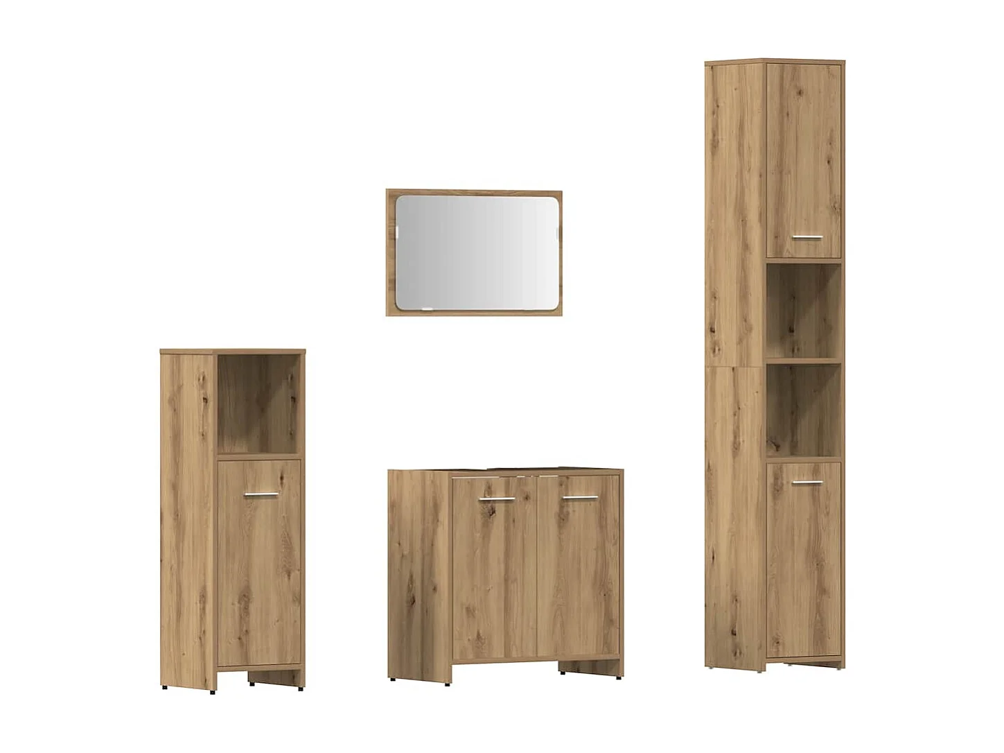 Ensemble de meubles salle de bain 4 pcs bois d'ingénierie