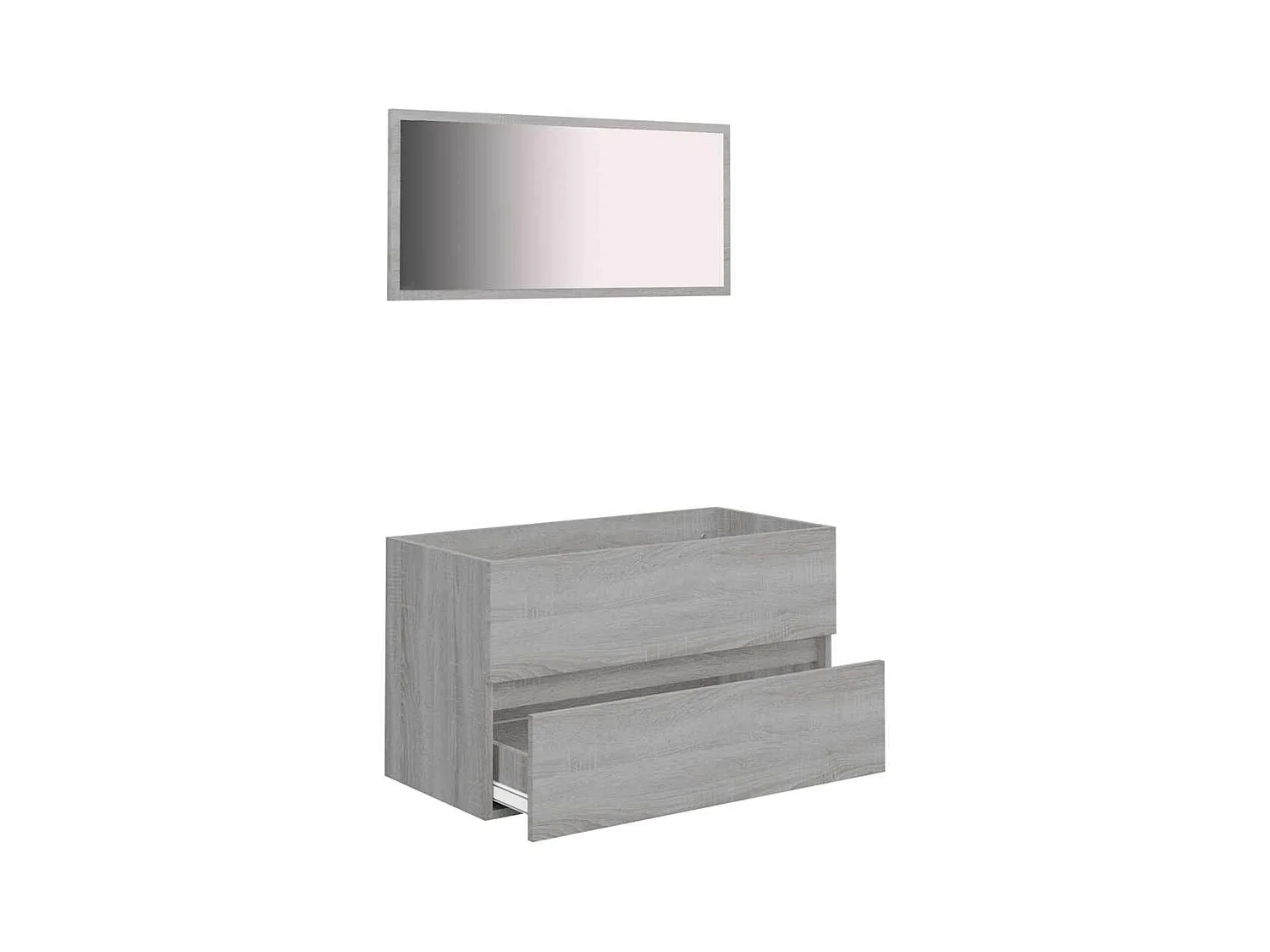 Ensemble de meubles de salle de bain 2 pcs Sonoma gris