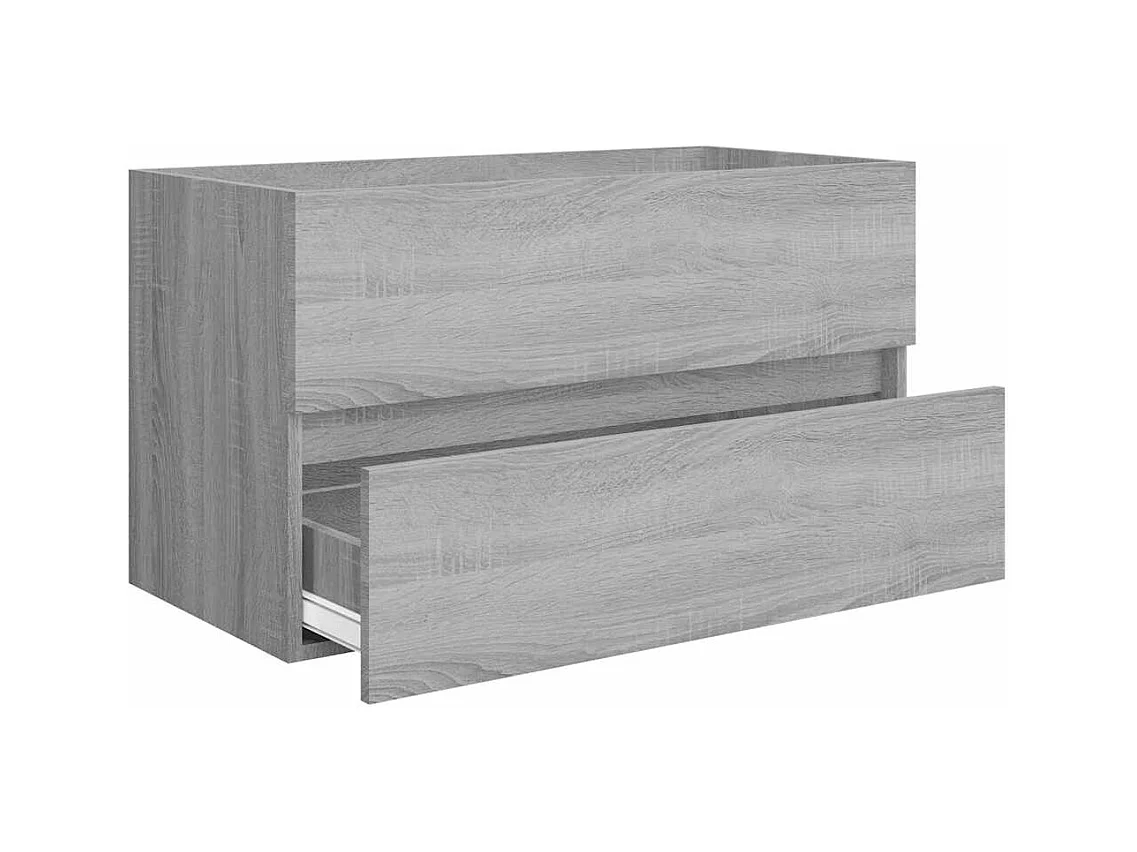 Ensemble de meubles de salle de bain 2 pcs Sonoma gris