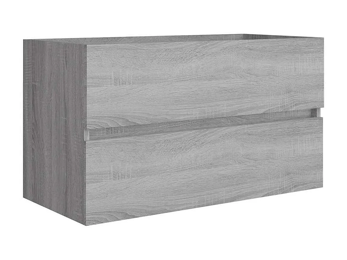Ensemble de meubles de salle de bain 2 pcs Sonoma gris