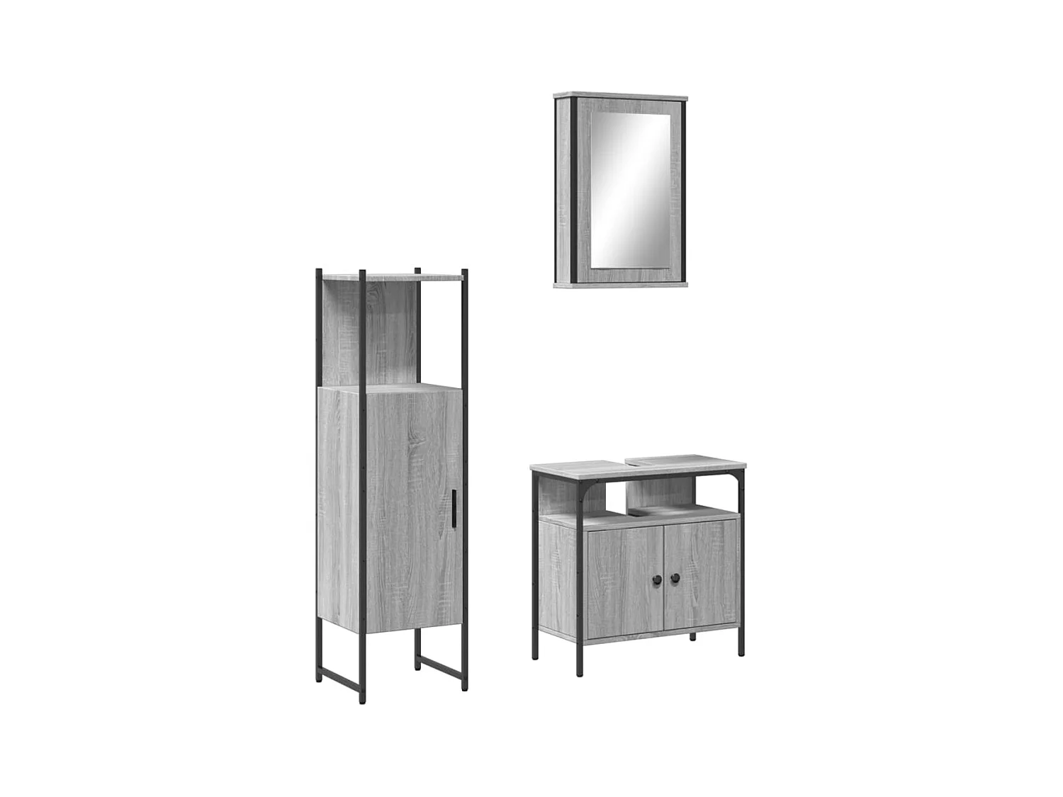 Set di mobili da bagno Sonoma Grey da 3 pezzi