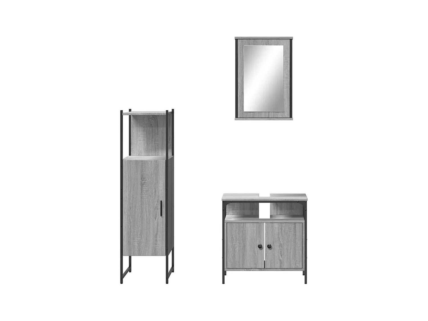 Set di mobili da bagno Sonoma Grey da 3 pezzi