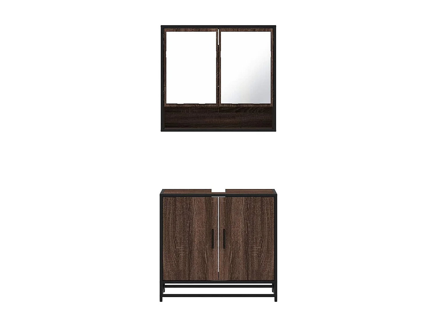 Ensemble de meubles de salle de bain 2 pcs Chêne marron
